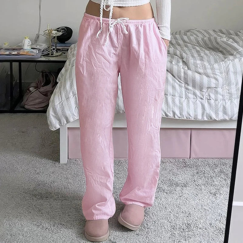 Loose Sweatpants Joggers Pink Trousers Retro Pants