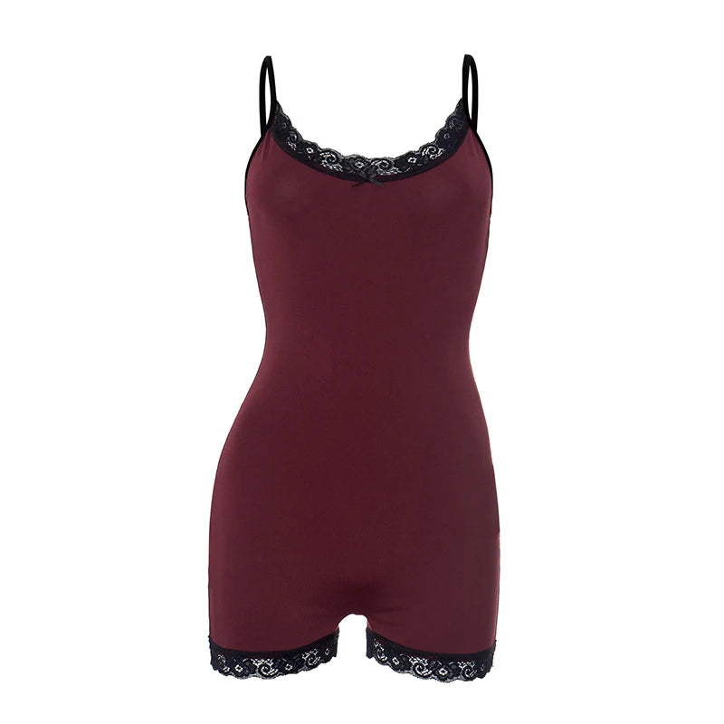 Spring And 'S Deep V Neck Patchwork Lace Lace Camisole Tight Playsuits Playsuits
