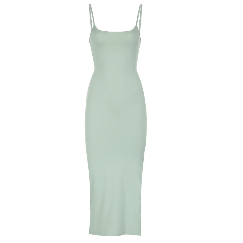 Backless Hollow Out Dress Sleeveless Long Pullovers ing Crewneck Dress