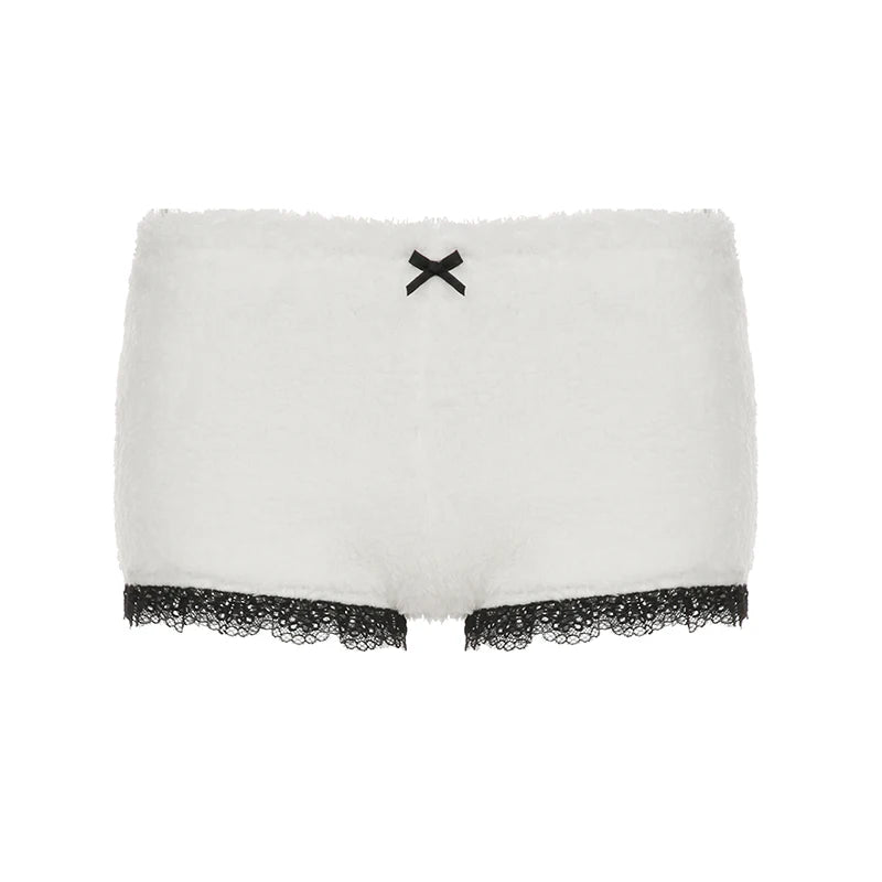 Low Waisted Bow Lace Edge Shorts Slim Bottoms Shorts
