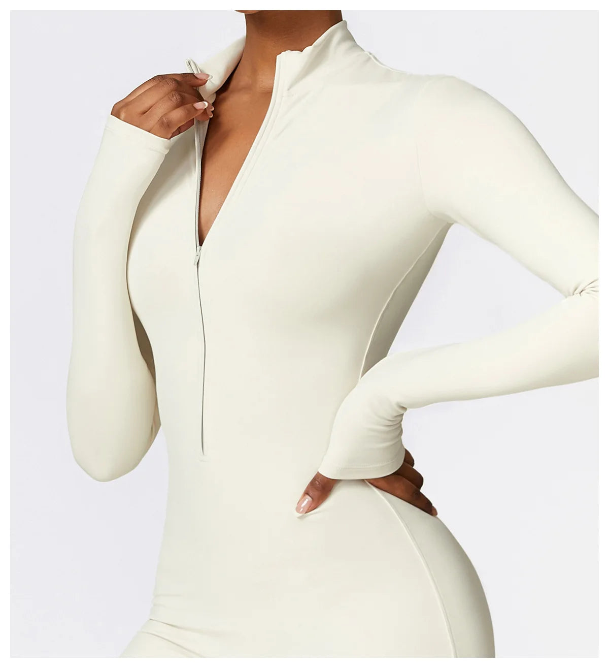 Zipper Yoga Rompers Long Sleeved One-piece Sports Gym Jumpsuits Workout High-intensity Fitness Skin-tight Garment