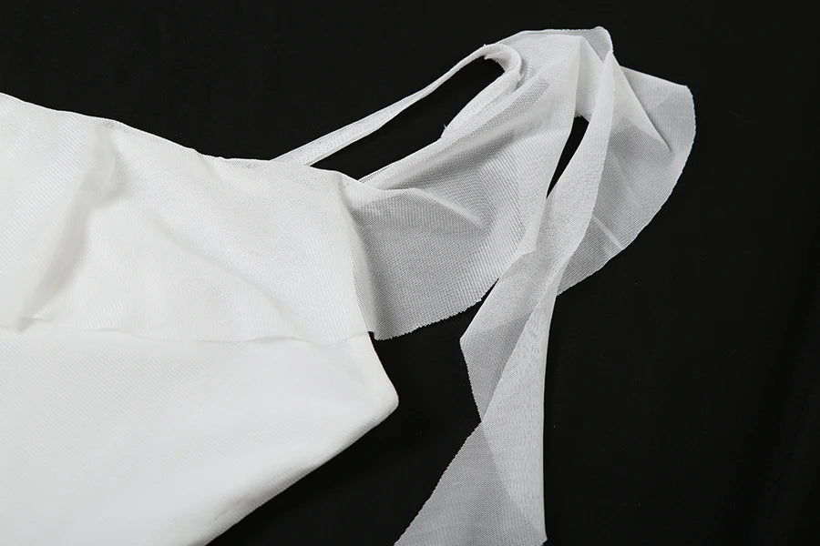 White Ruffles Long Sling Dress