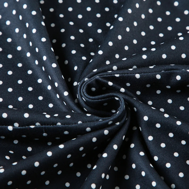 Crewneck Dot Print Mini Dress Sleeveless A-line ing