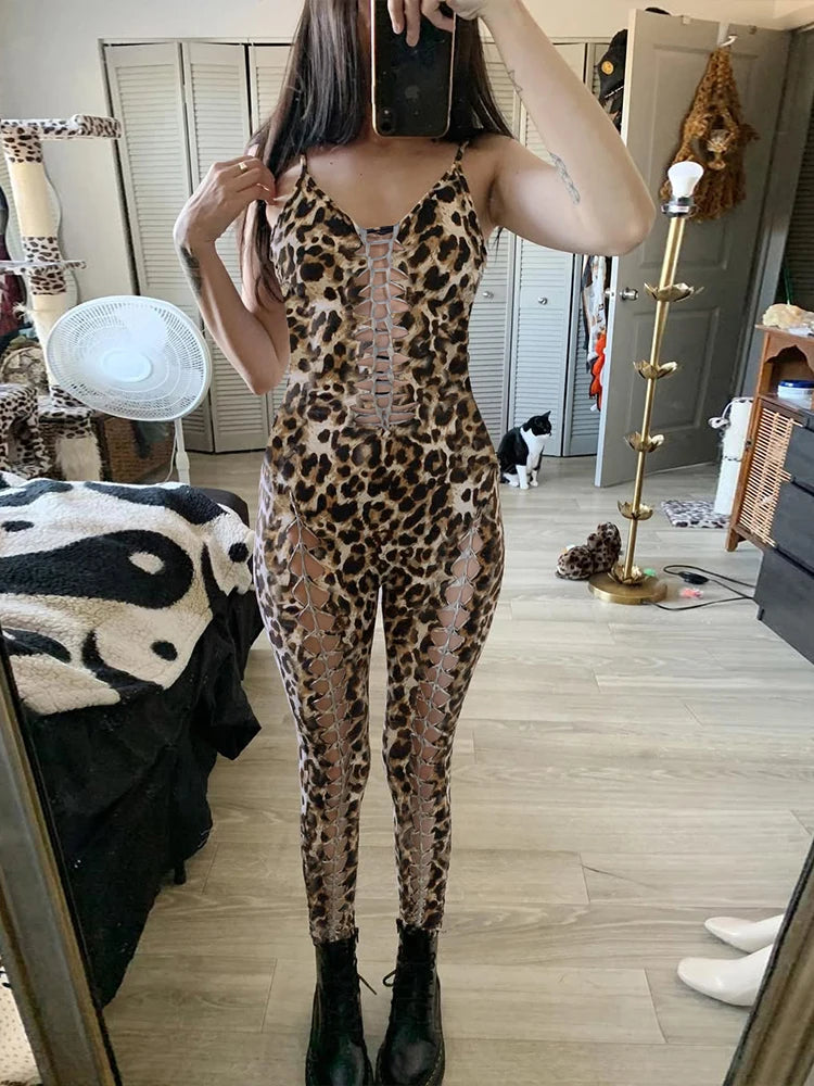 Woven Stunning Jumpuit Hollow Out Sleevele O-neck Slim Overall Trend One Piece