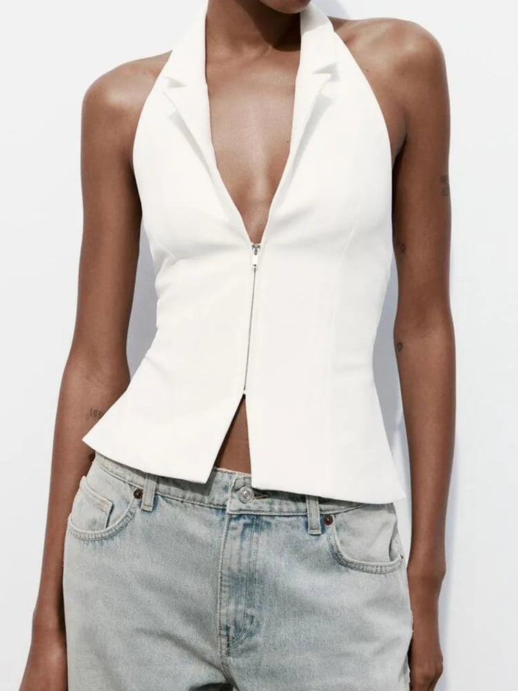 Backless Slim Halter Top