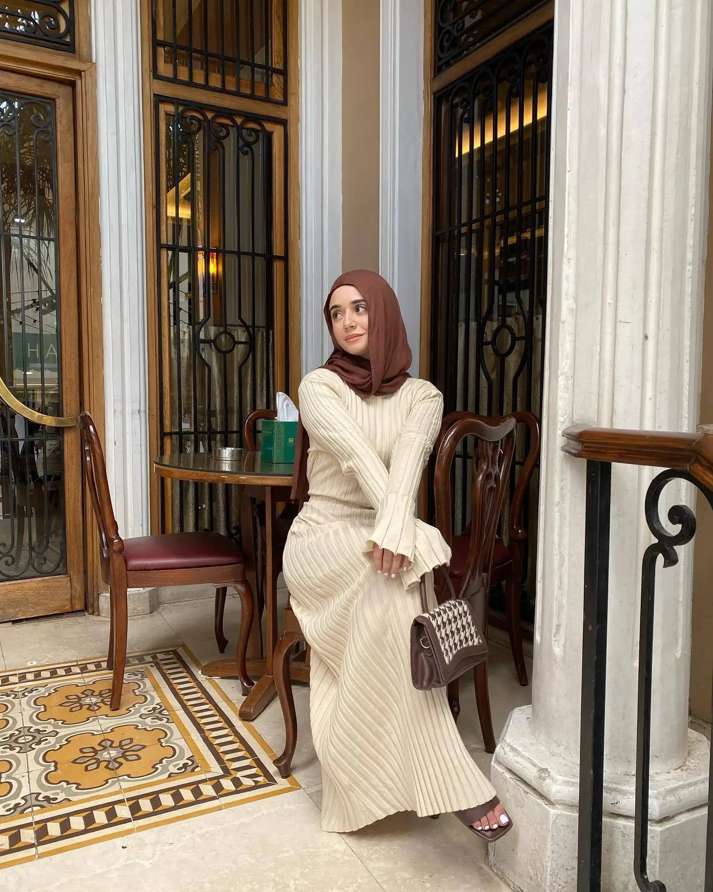 Knit Patchwork Loose Maxi Dress