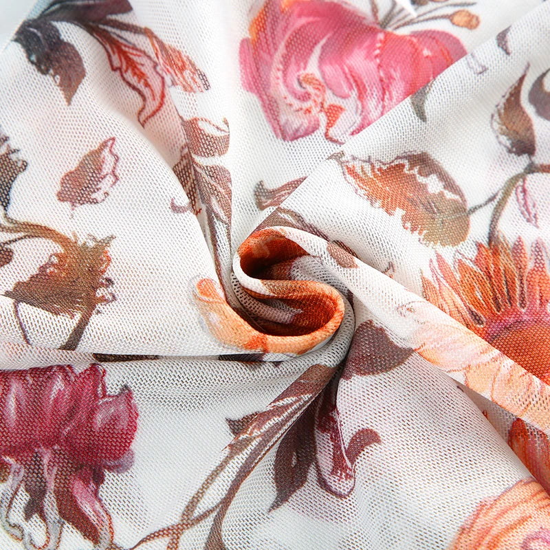 Floral Slim V-Neck Top
