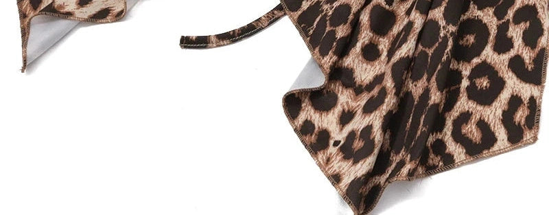 Backless Leopard Print Halter Tank Top