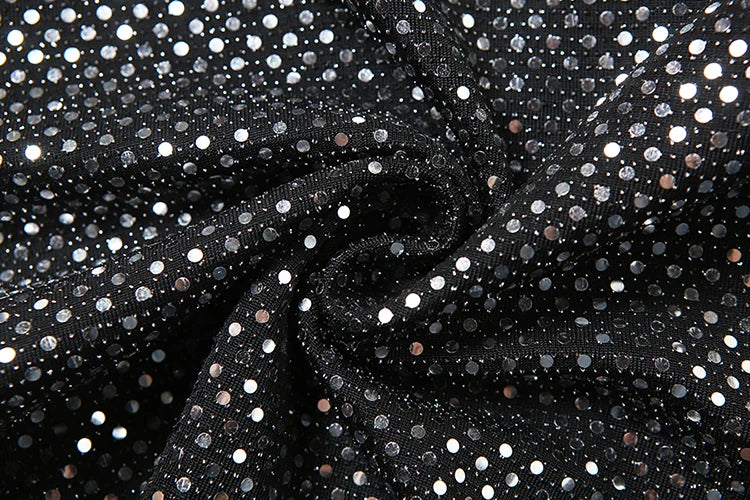 Sequins 2 Piece Set Halter 3D Flowers Camisole Knot Skirts Matching