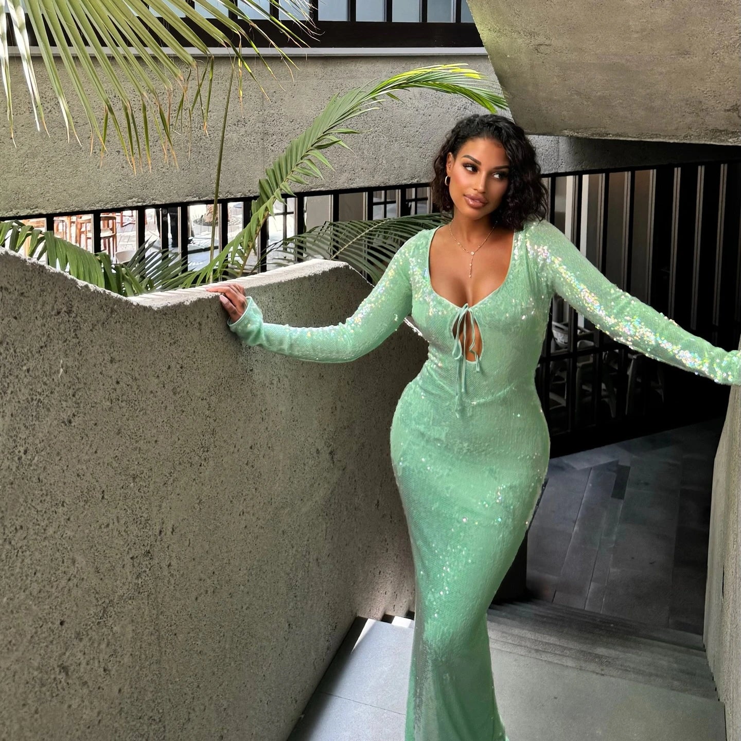 Long Sleeve mal Occasion Dresses for Sequins Maxi Dress Wedding Guest Dresses