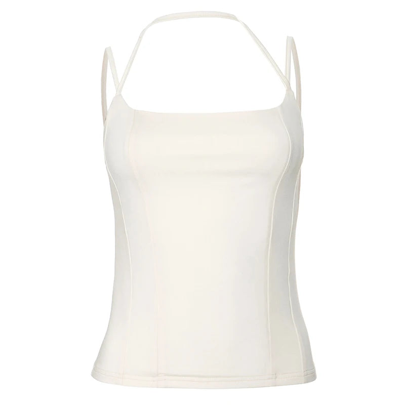 Spring 'S Slim Strapless Double Rope Camis Top tie Girls Outer Wear Camis Top