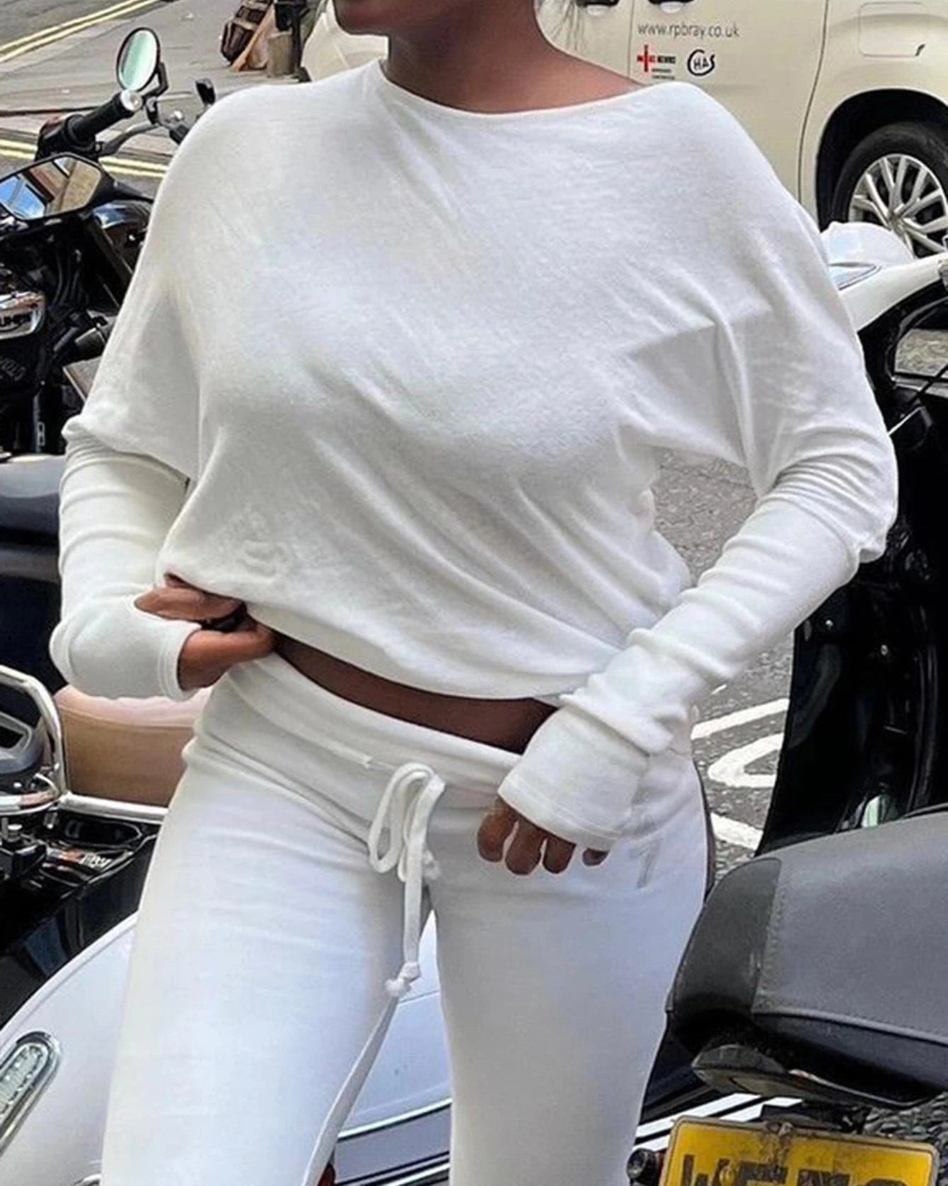 Long Sleeves Irregular One Shoulder Top