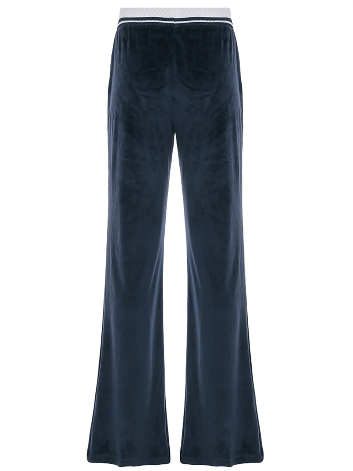 Patchwork Loose Velvet Pants Lace-up Wide Leg Trousers Baggy 's Bottoms