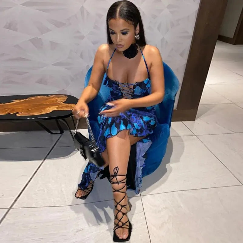 Blue Bodycon Midi Dress