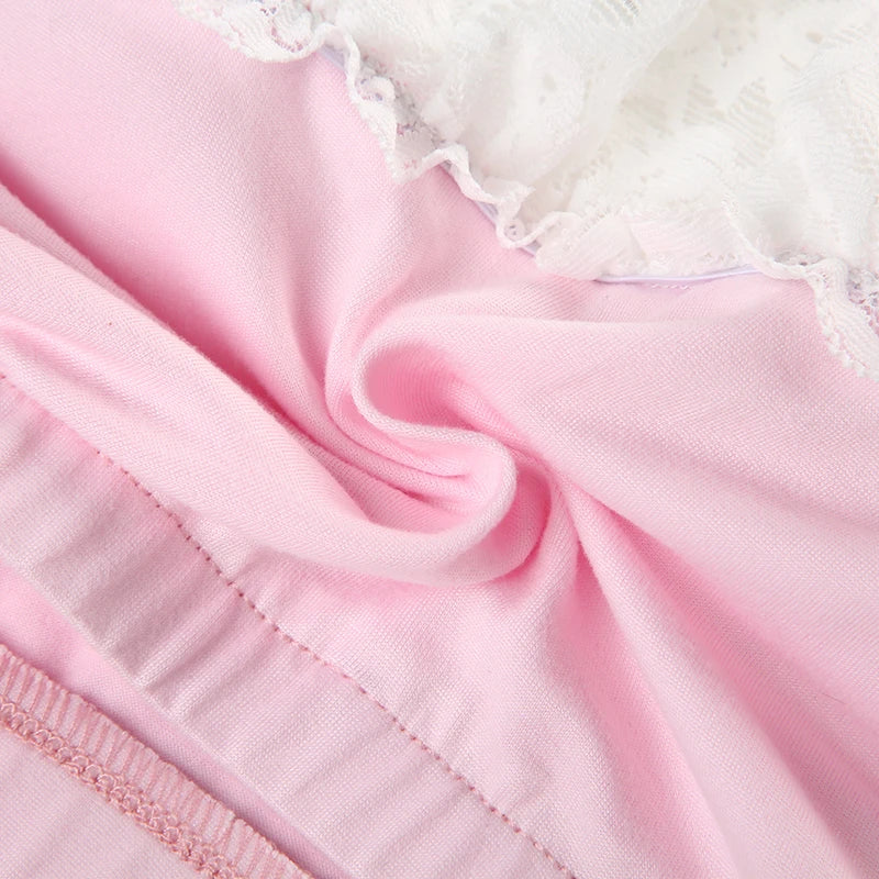 Pink Bow Lace A-Line Mini Skirt