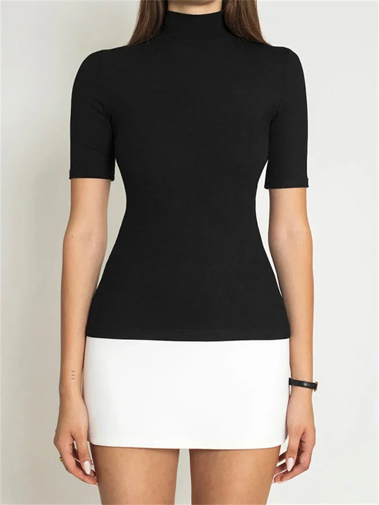 Contrast Mini Dress High Waist Short Sleeve Patchwork Bodycon Dress Mini Dress