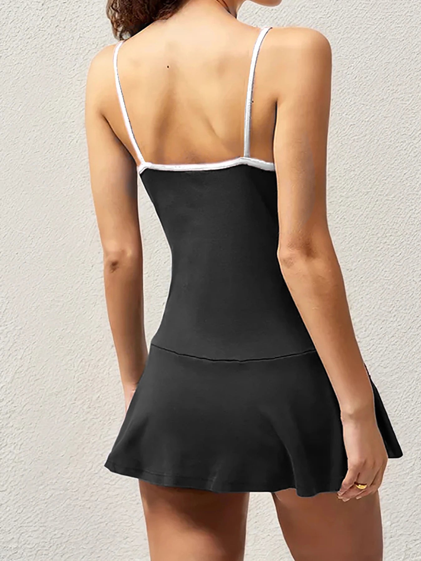 Sporty Leisure Mini Dress Preppy Letter Print Backless