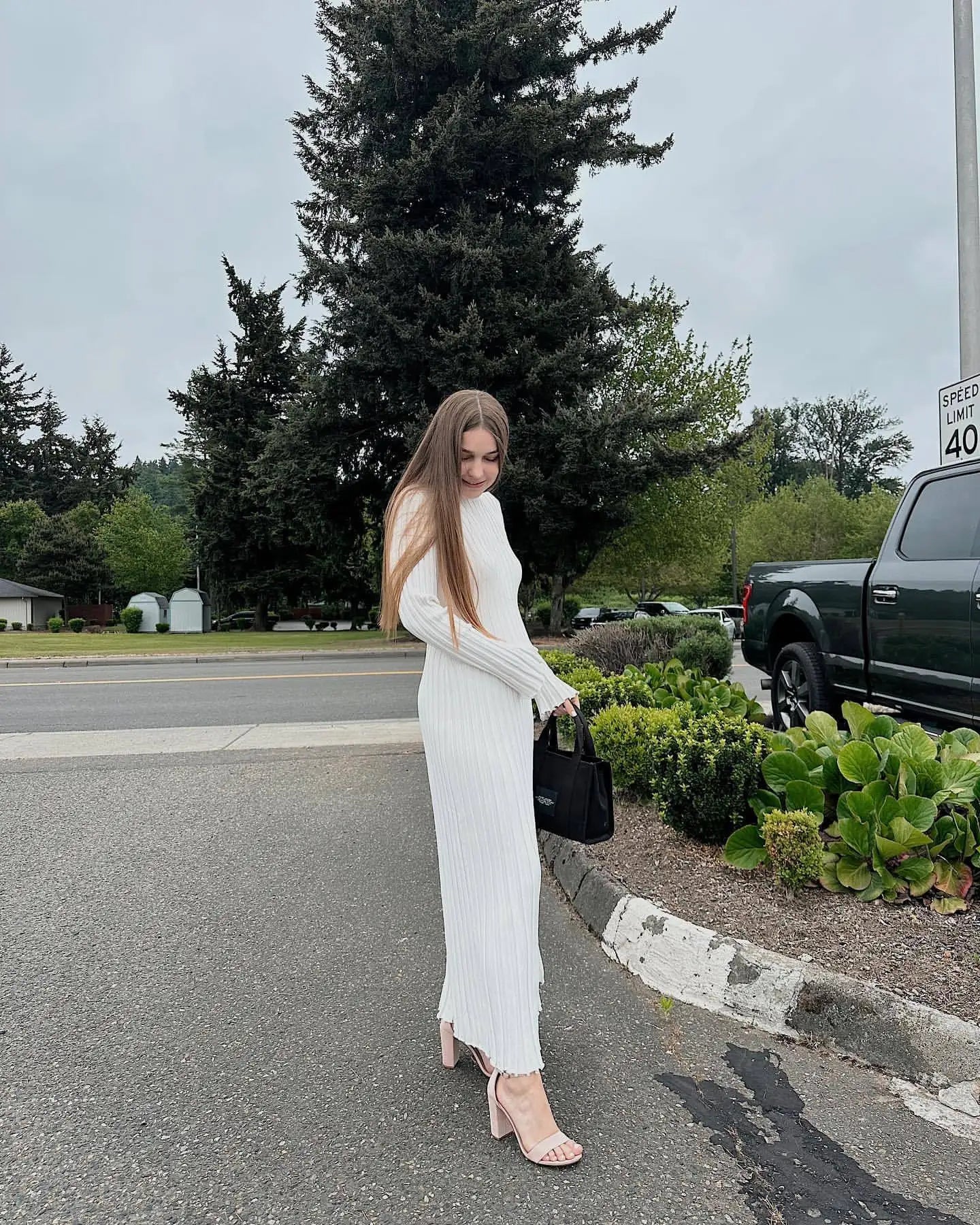 Knit Patchwork Loose Maxi Dress