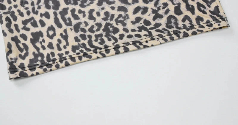 Leopard Slips Backless Bodycon Maxi Dress
