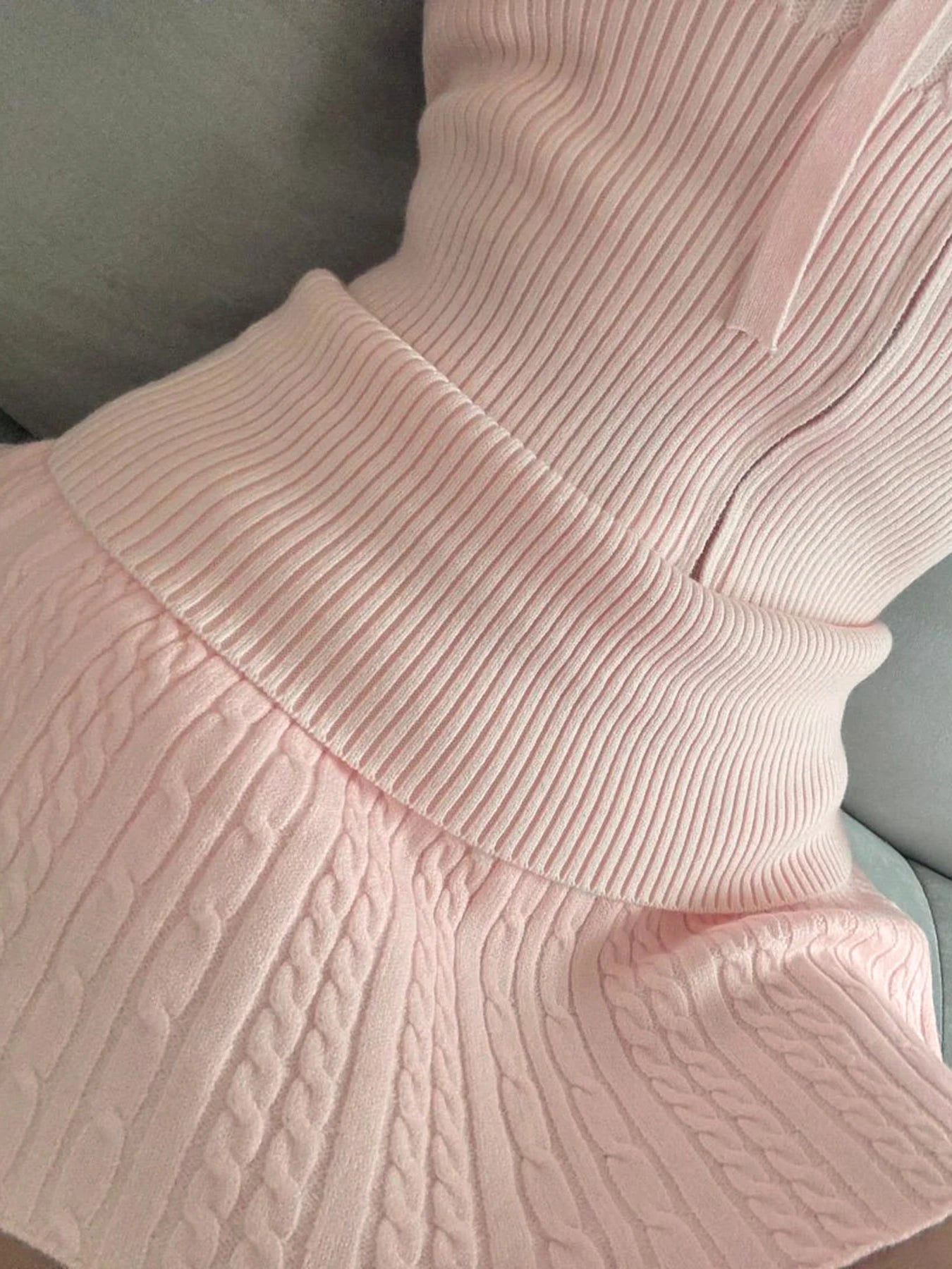 Pleated Preppy Skirt Low Waisted Slim Pink Bottoms