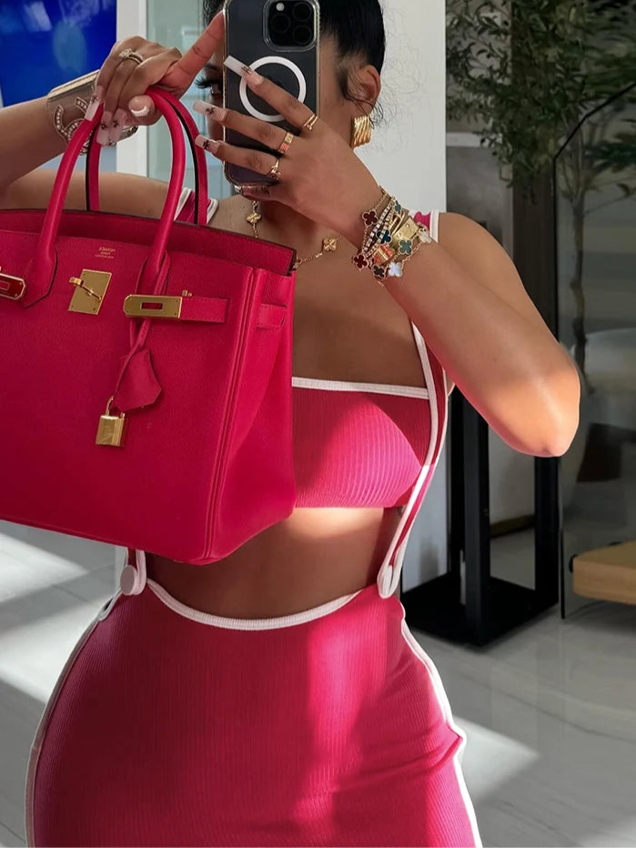 Slim Sleeveless Two Piece Set