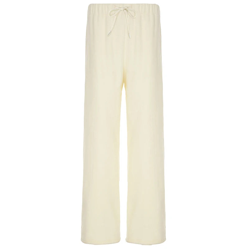 's Thermal Lined Pants Comfy Trousers Fall Drawstring Bottoms Daily