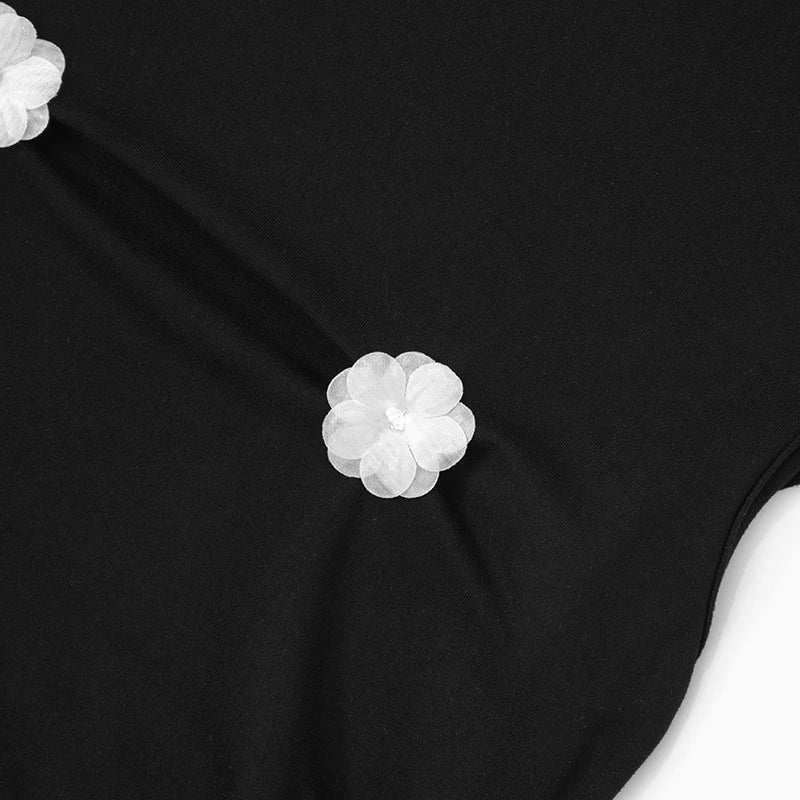 Black High Neck Slim Mini Dress