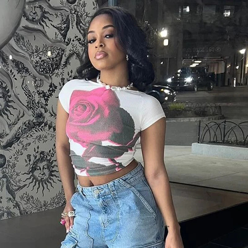 Roe T-Shirt Backless Slim Top Short Sleeve Crop Top S