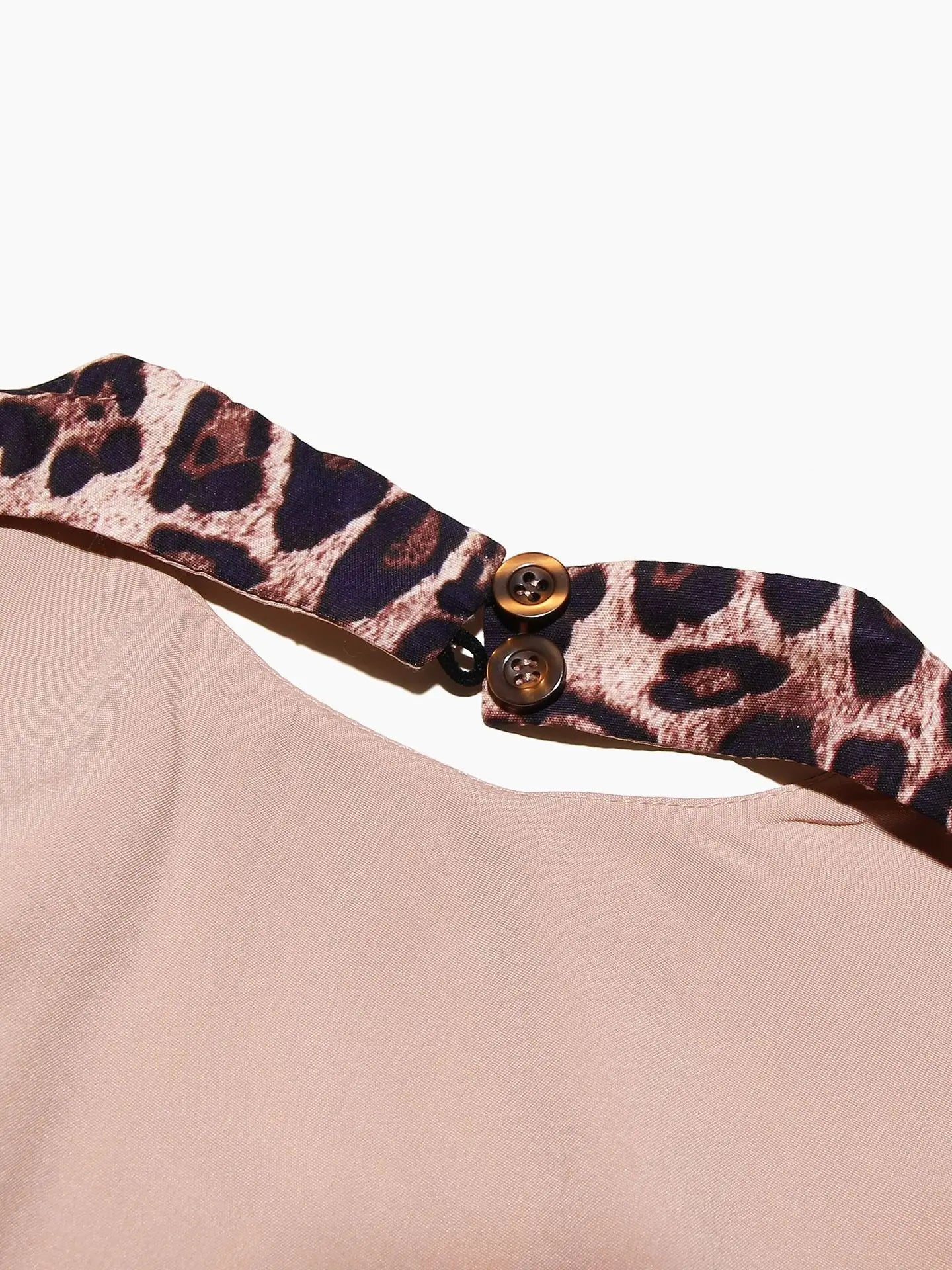 High-end Leopard Backless Dress Sweet and Spicy A-line Dresses