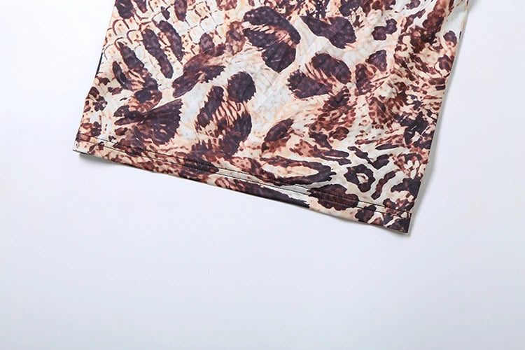 Maxi Dress Backless Coquette v-Neck Snake Print Sleeveless Skinny