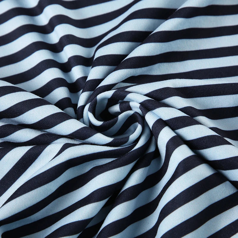 Strip Shirt Long Sleeve V-neck