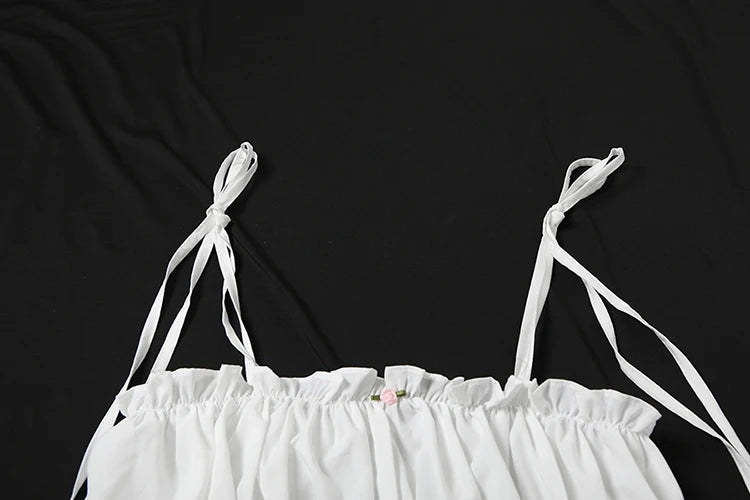 Two Piece Set Thin Ruched Ruffles Camisole Shorts Matching