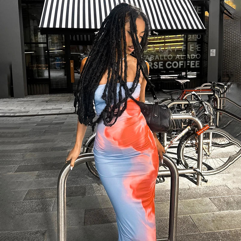 Straple Tube Maxi Dress Off Shoulder Backless Stretch Long Sundre