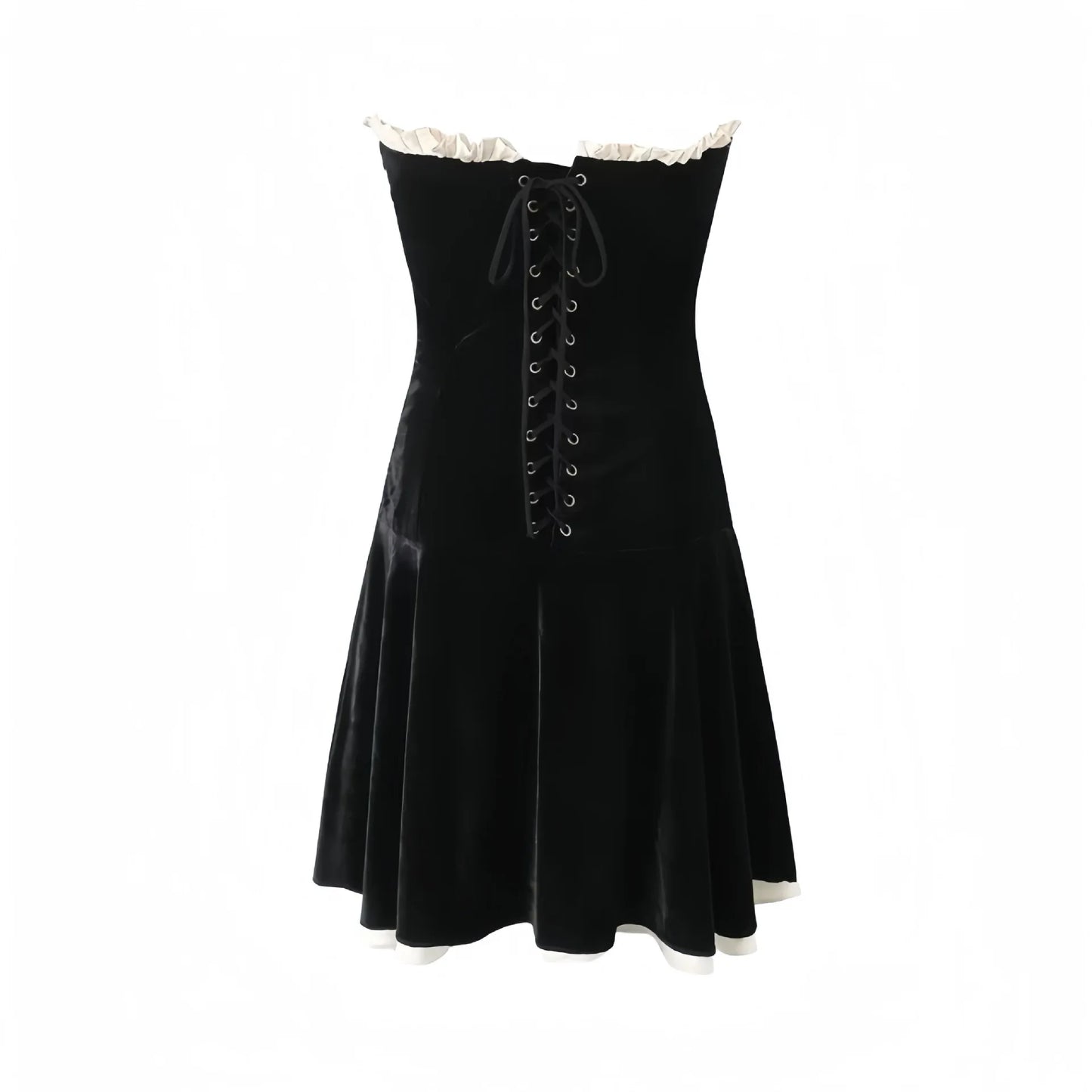 Black Strapless Christmas Dress A Line Velvet Dress Mini and Beautiful s Dress