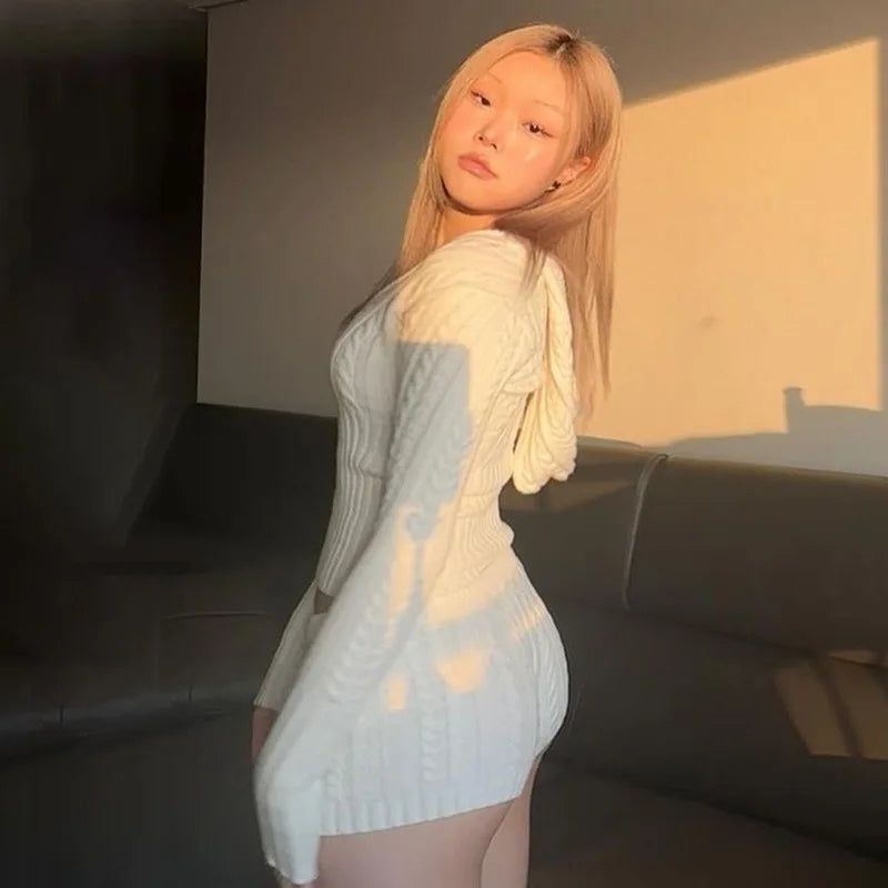 Knitted Sweater & Mini Shorts Two Piece Set