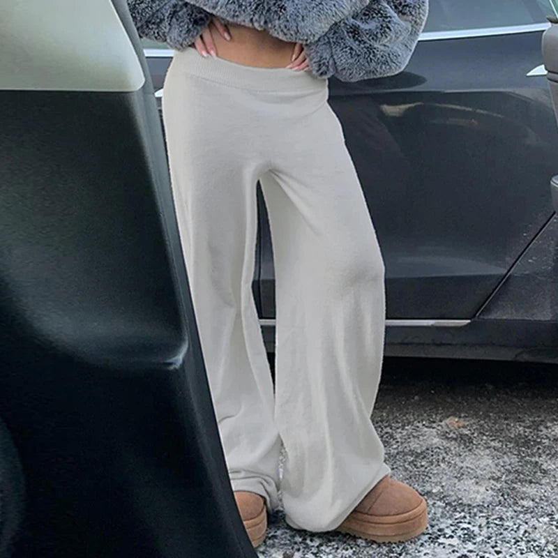Turn-down Wait Trouer Wide Leg Pant All-match Bottom