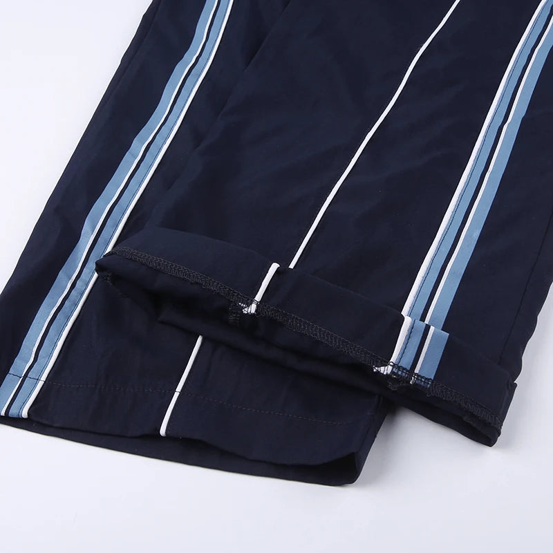 Striped Print Joggers Parachute Cargos Loose Baggy Sweatpants Pants