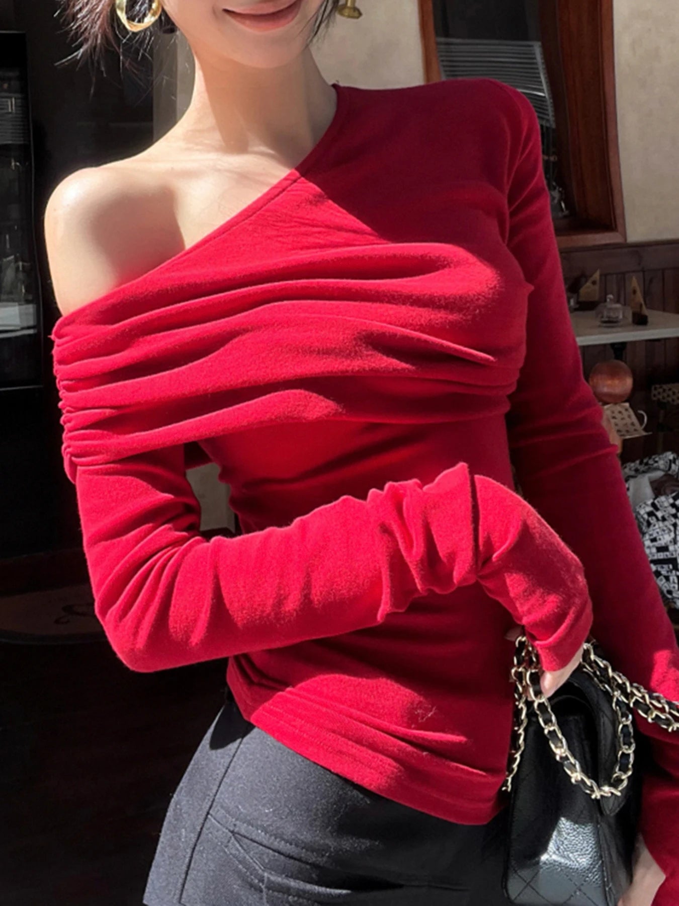 Asymmetrical Top Long Sleeved ing