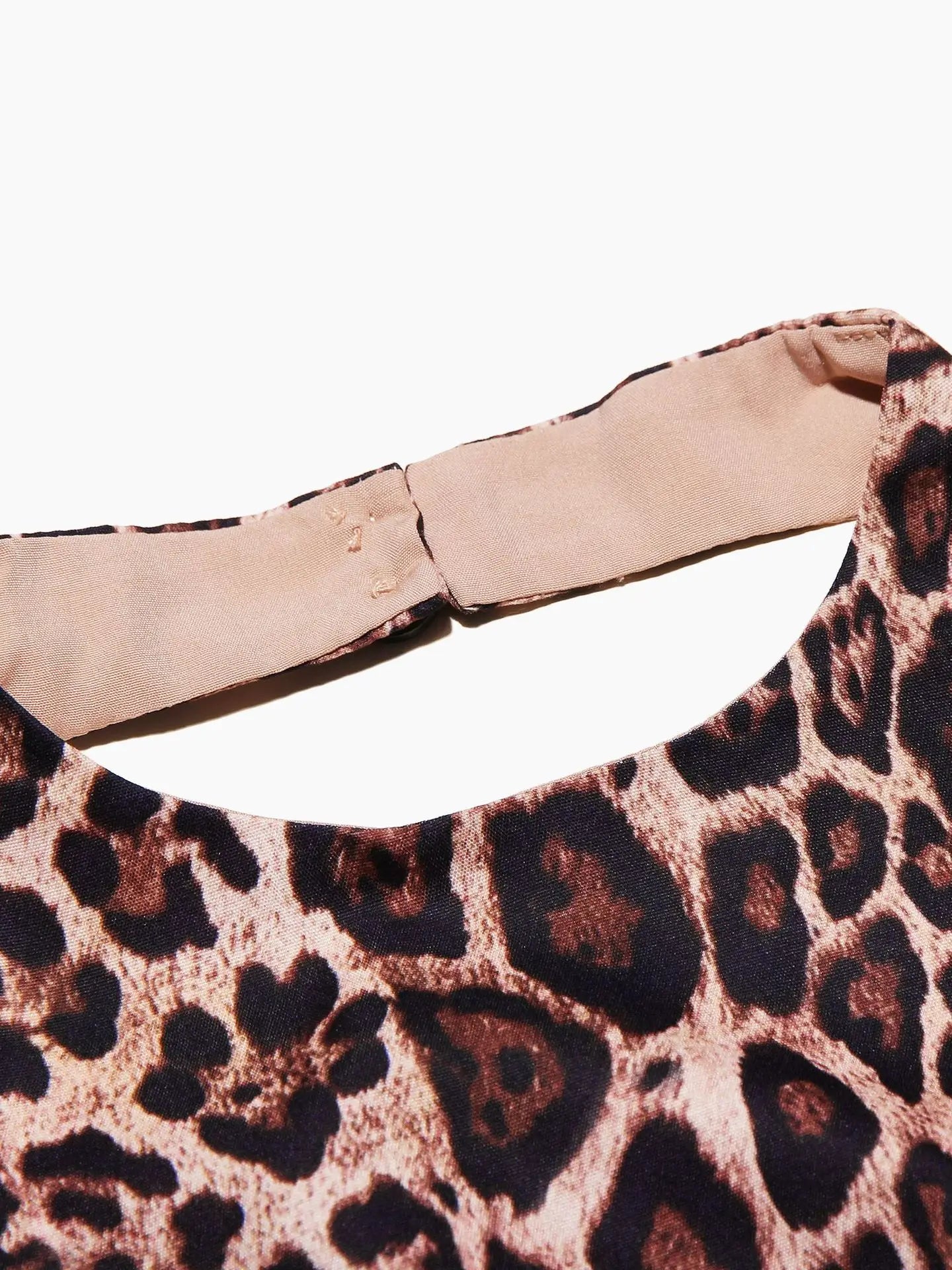 High-end Leopard Backless Dress Sweet and Spicy A-line Dresses