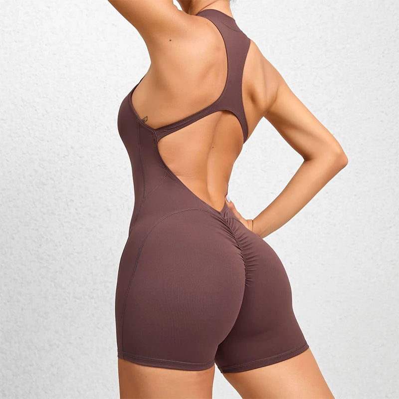 Short Gym Yoga Workout One-piece Bodysuit