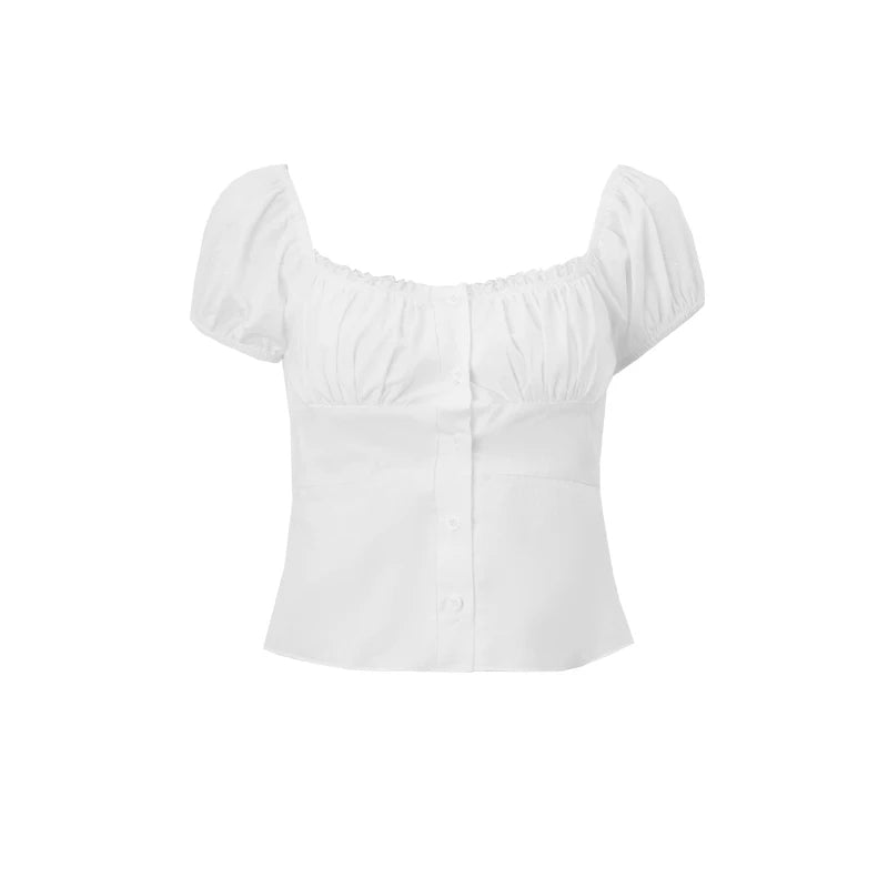 White Raglan Sleeve Button Vest