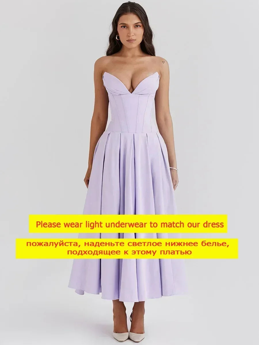 Strapless Bodycon Dress Yellow Dress