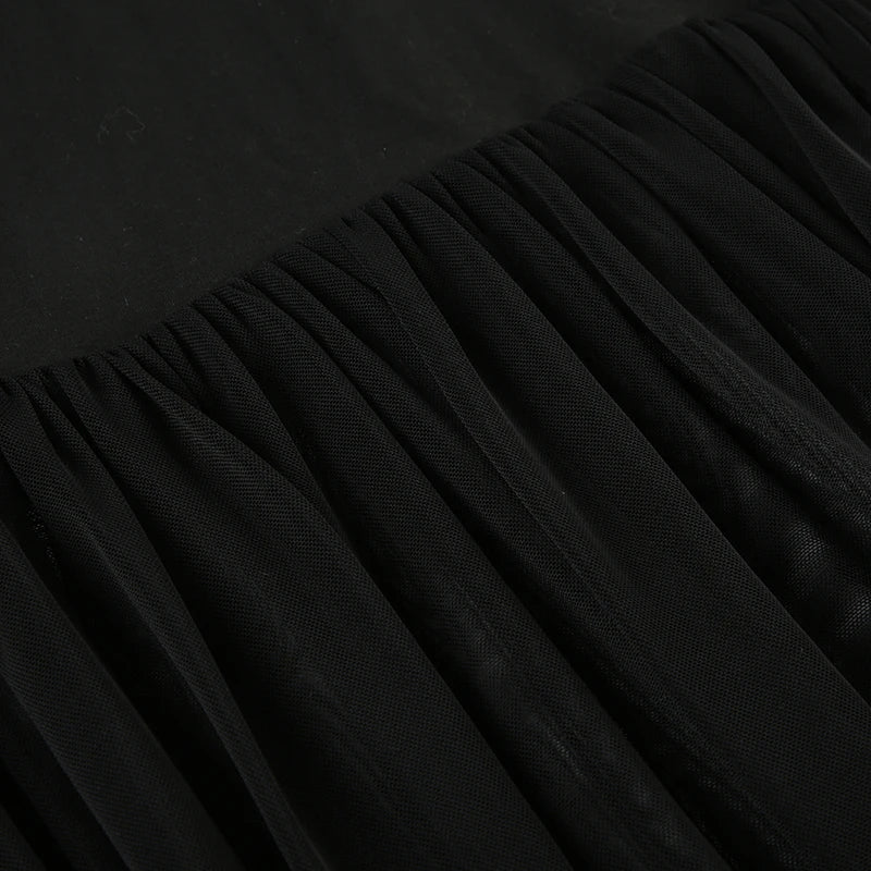 Strapless Mesh Dress Backless Split Evening Dress Floor-length Dress