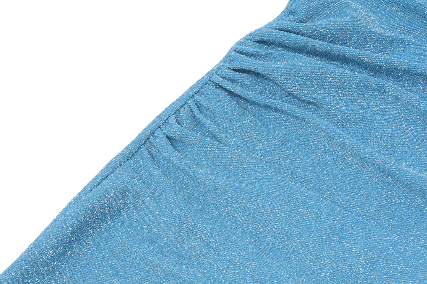 Blue Glitter Halter Backless Maxi Dress