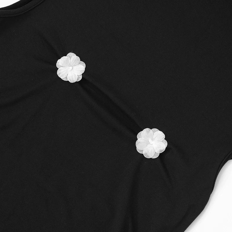 Black High Neck Slim Mini Dress