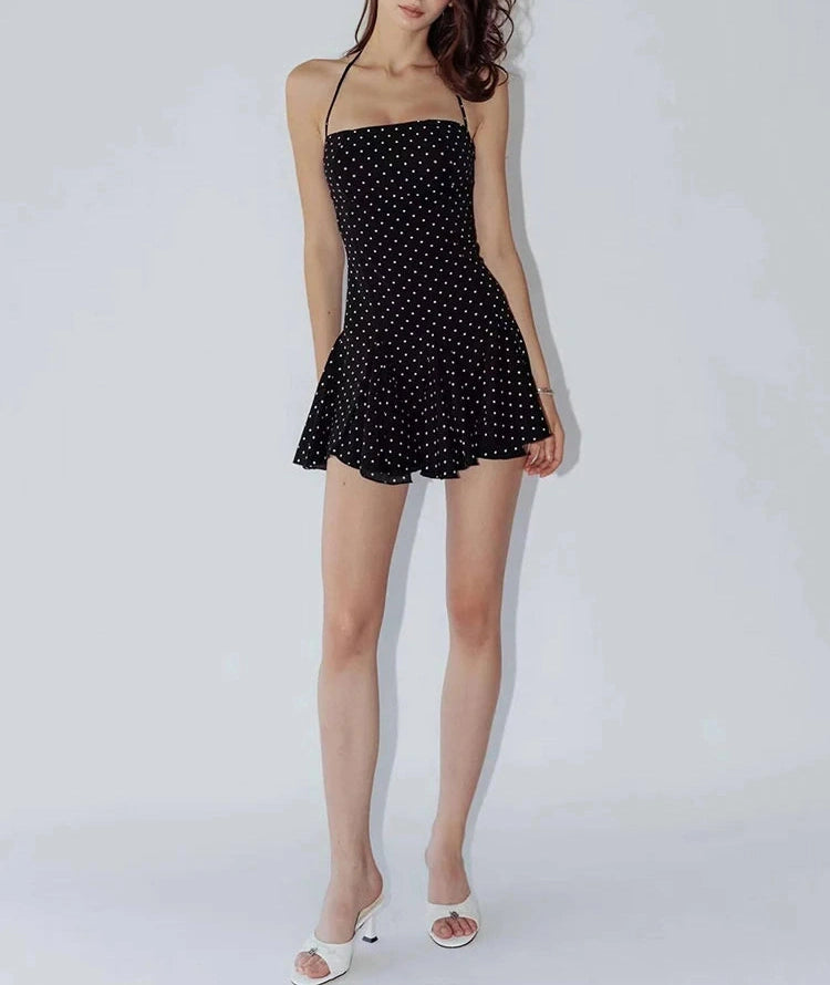 Black Polka Dot Mini Dress