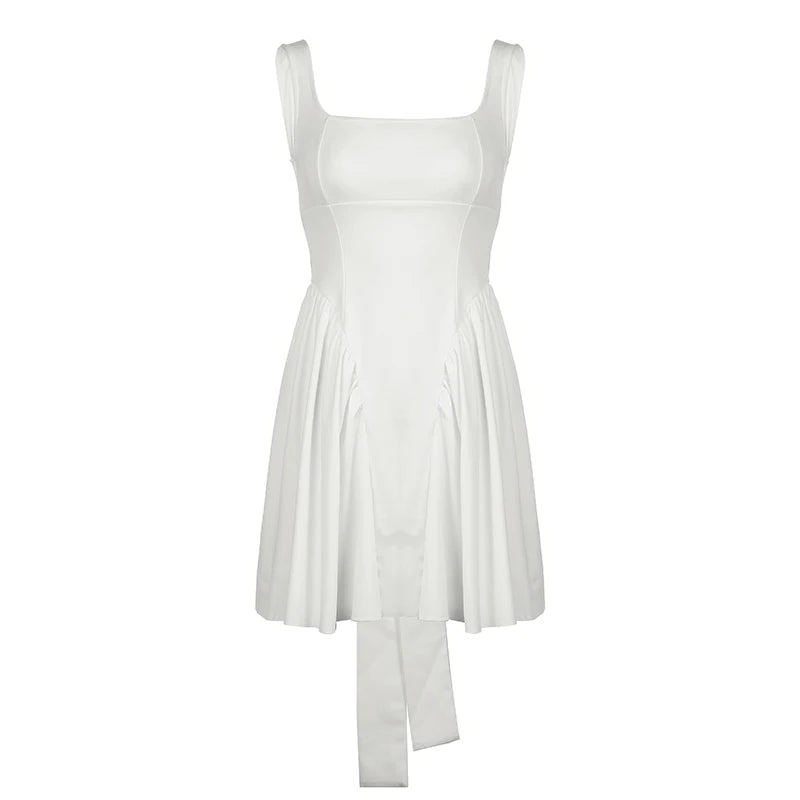 Backless Tie Dye A-line Dress Sleeveless Dress