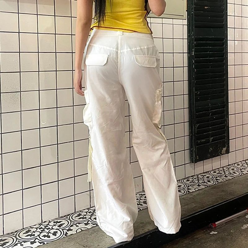 Joggers Cargo Pants Pockets Baggy Trousers Loose Grunge Paracute Trousers