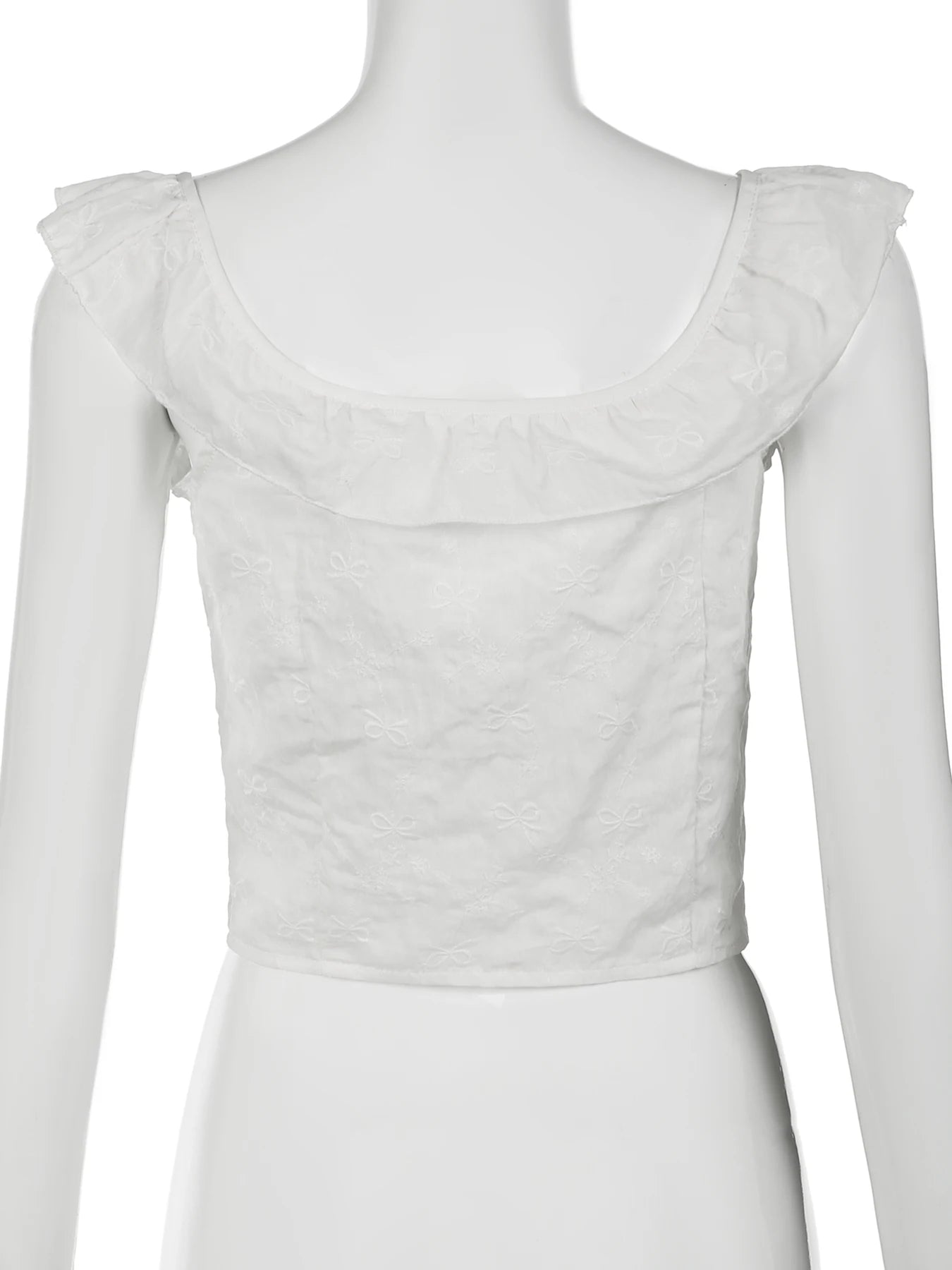 White Ruffles Tank Top