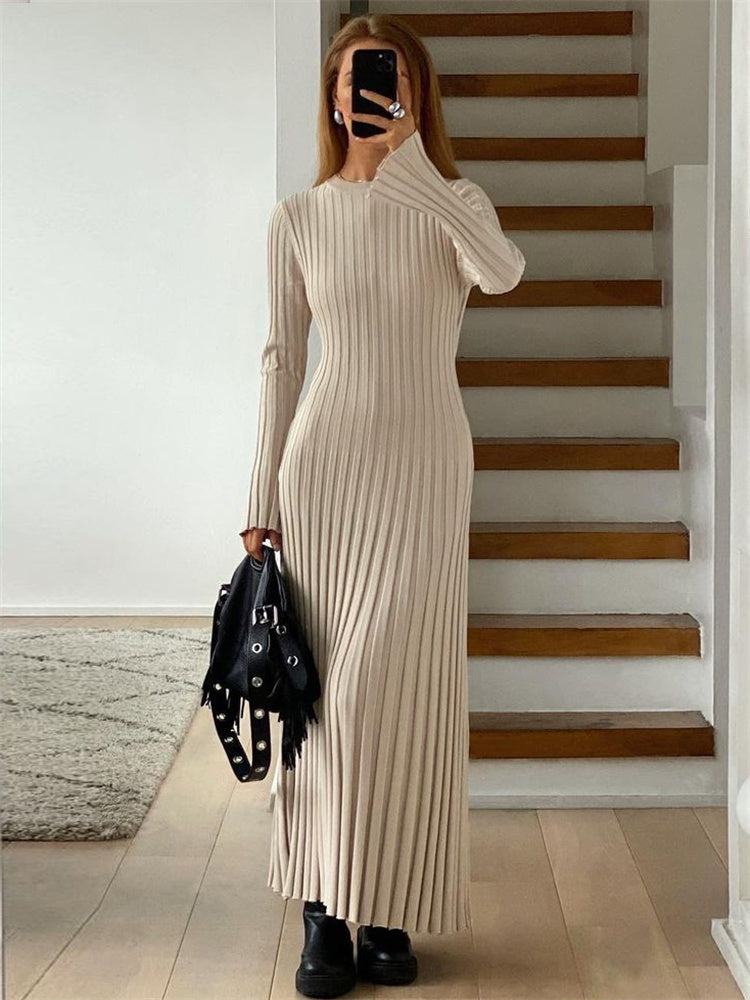 Knit Patchwork Loose Maxi Dress